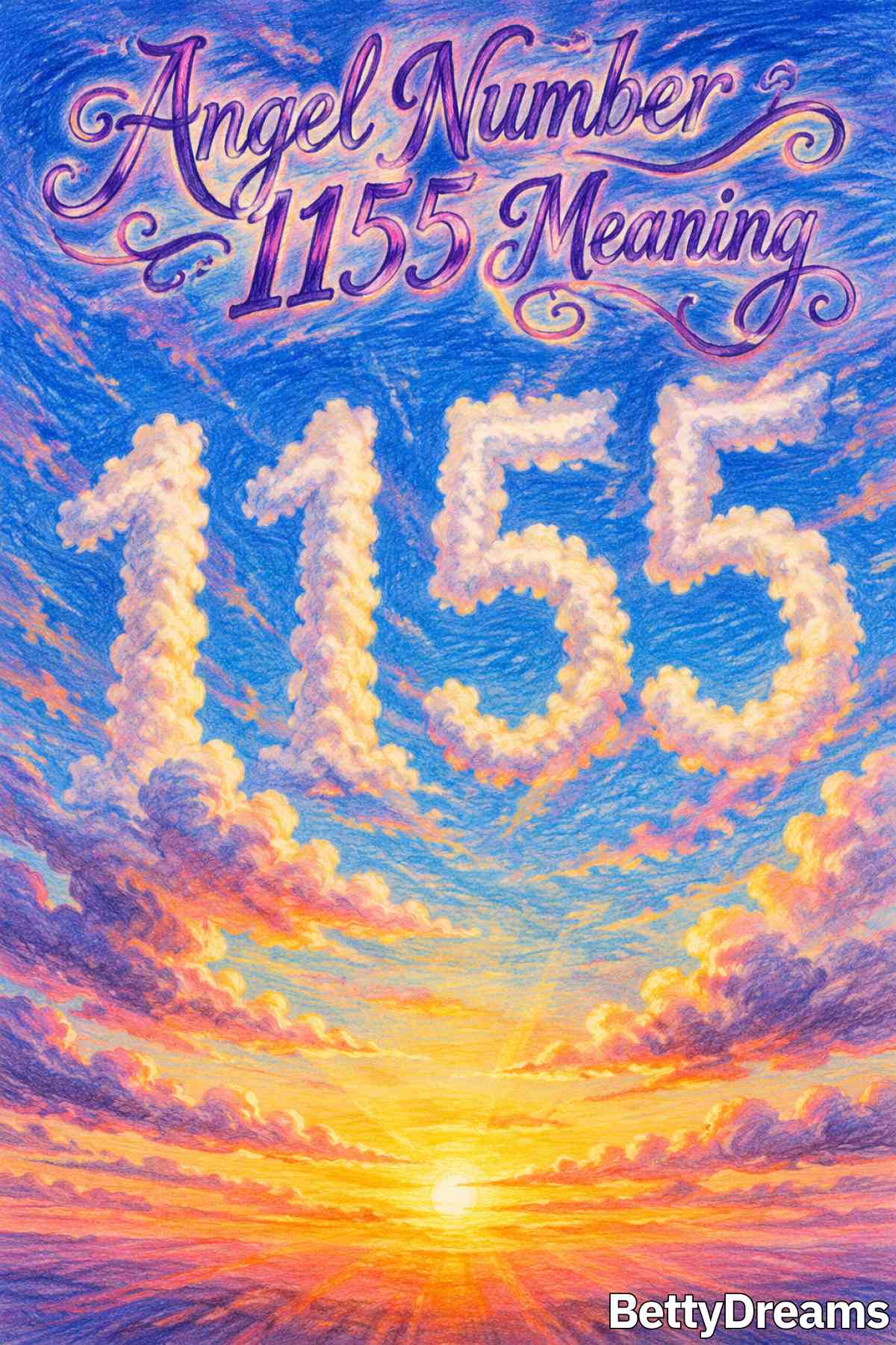Angel number 1155 shown in a clean simple design