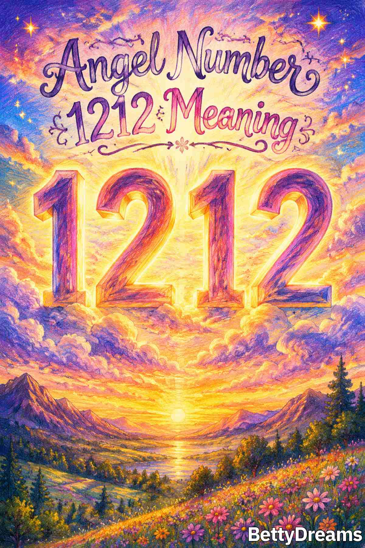 Educational illustration about angel number 1212 explained