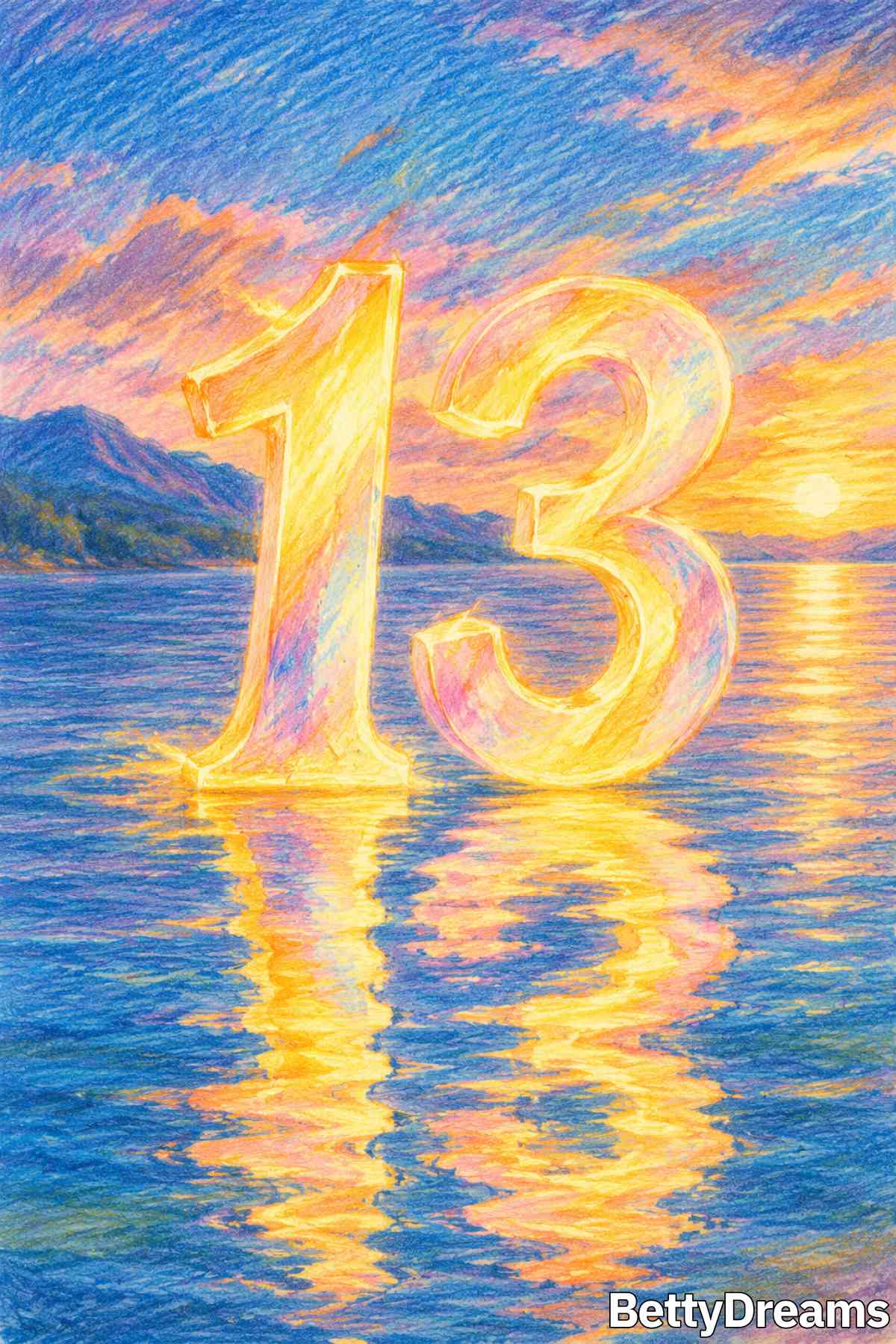 Graphic showing what angel number 13 means