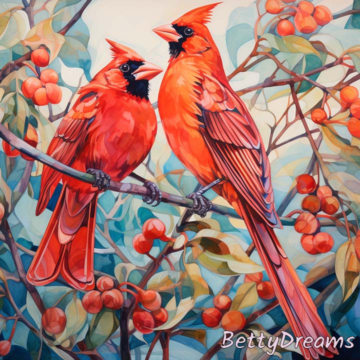 2 red birds