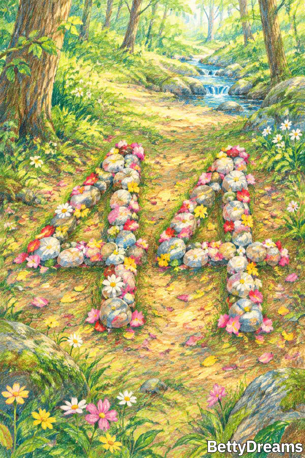 Concept graphic of what angel number 44 means