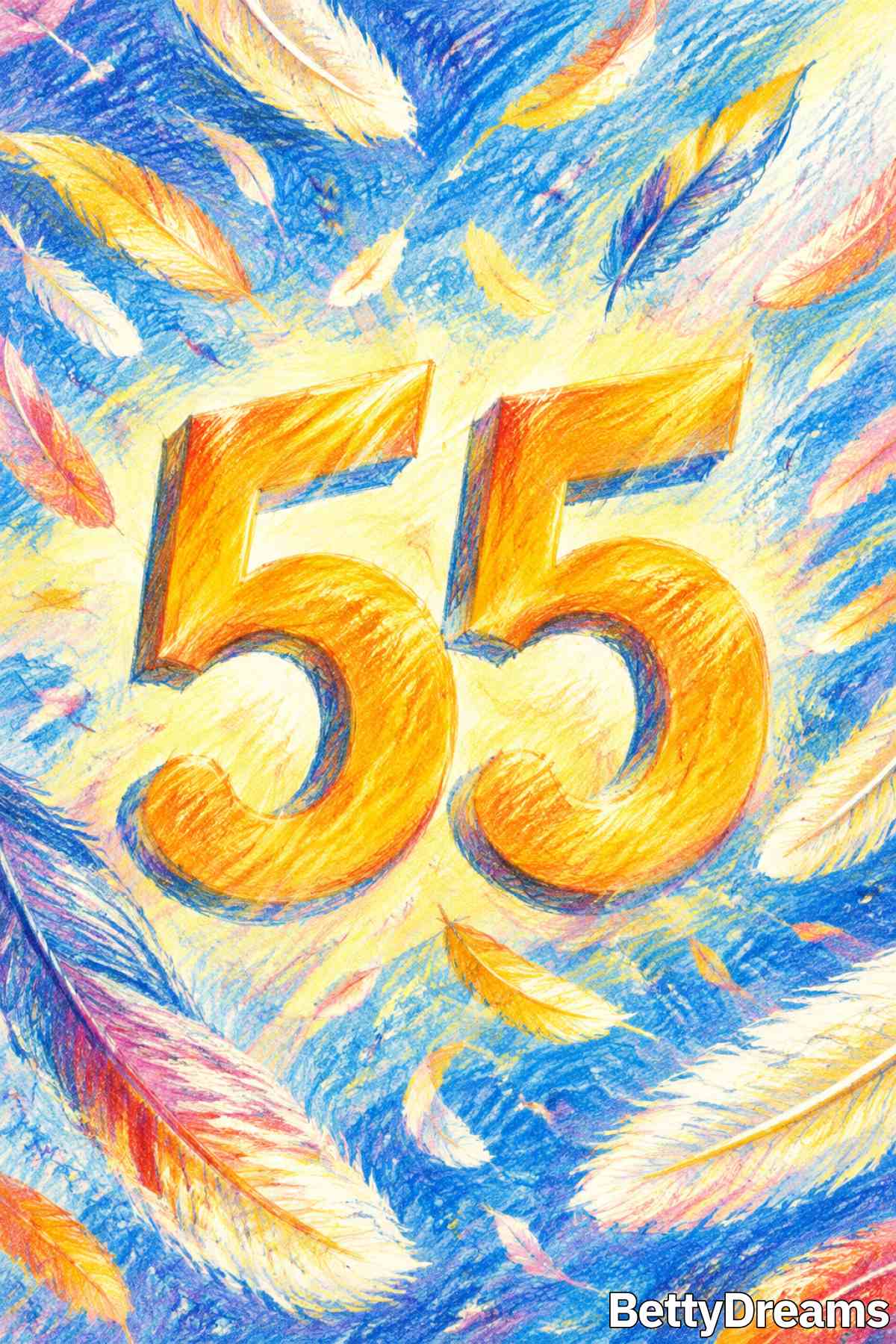 Illustration showing the meaning of angel number 55