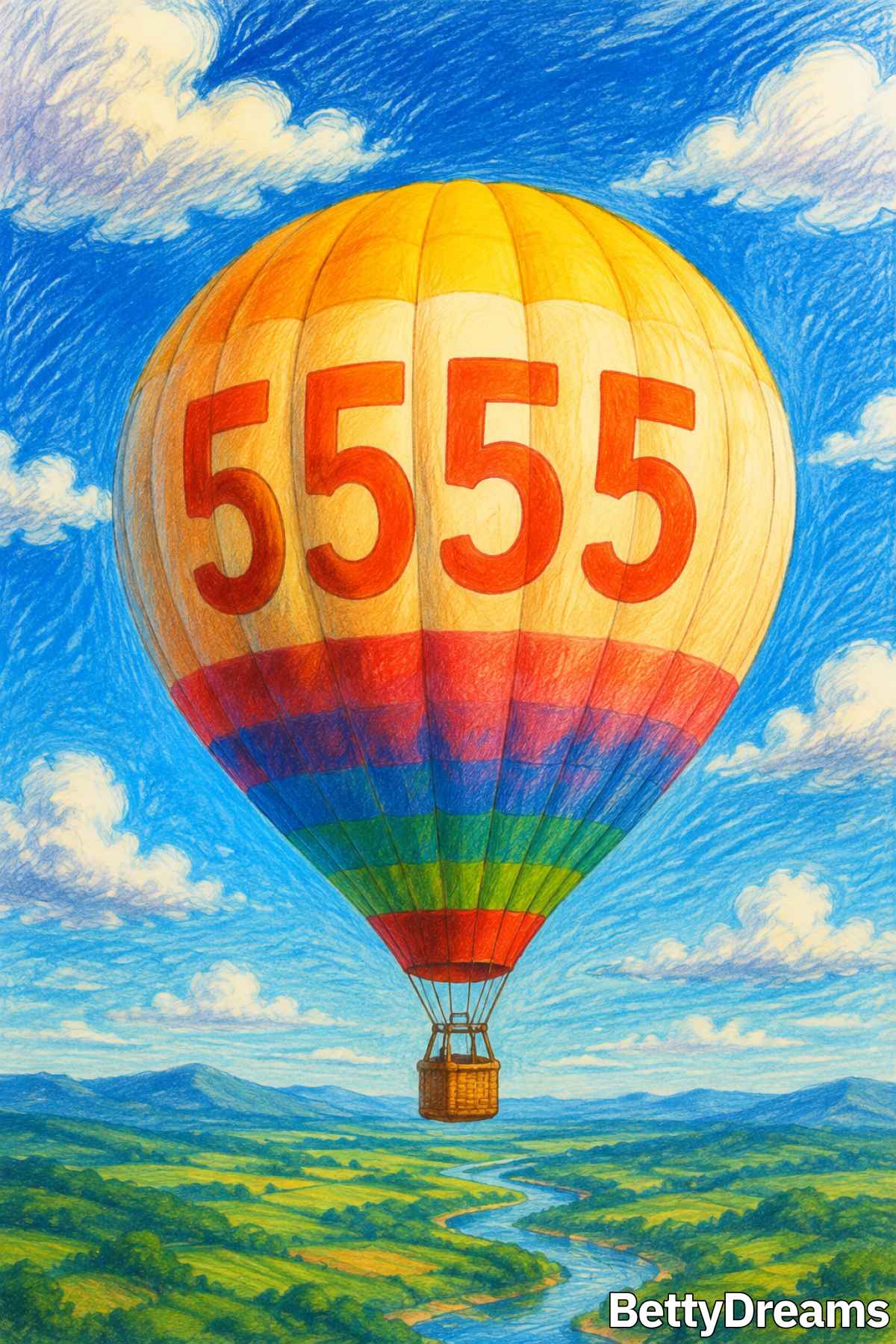 visual design featuring the 5555 angel number
