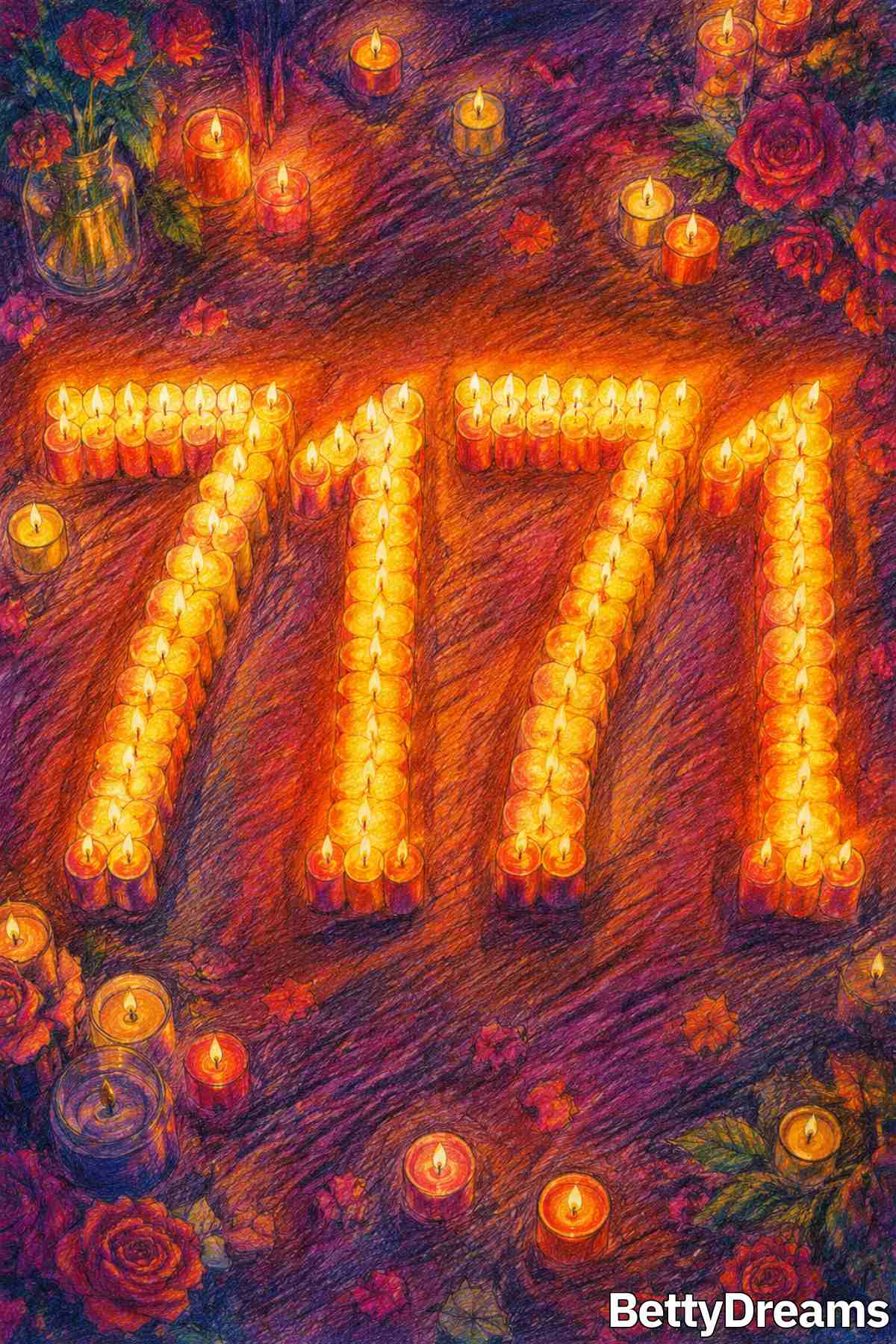Illustration representing the concept of angel number 7171