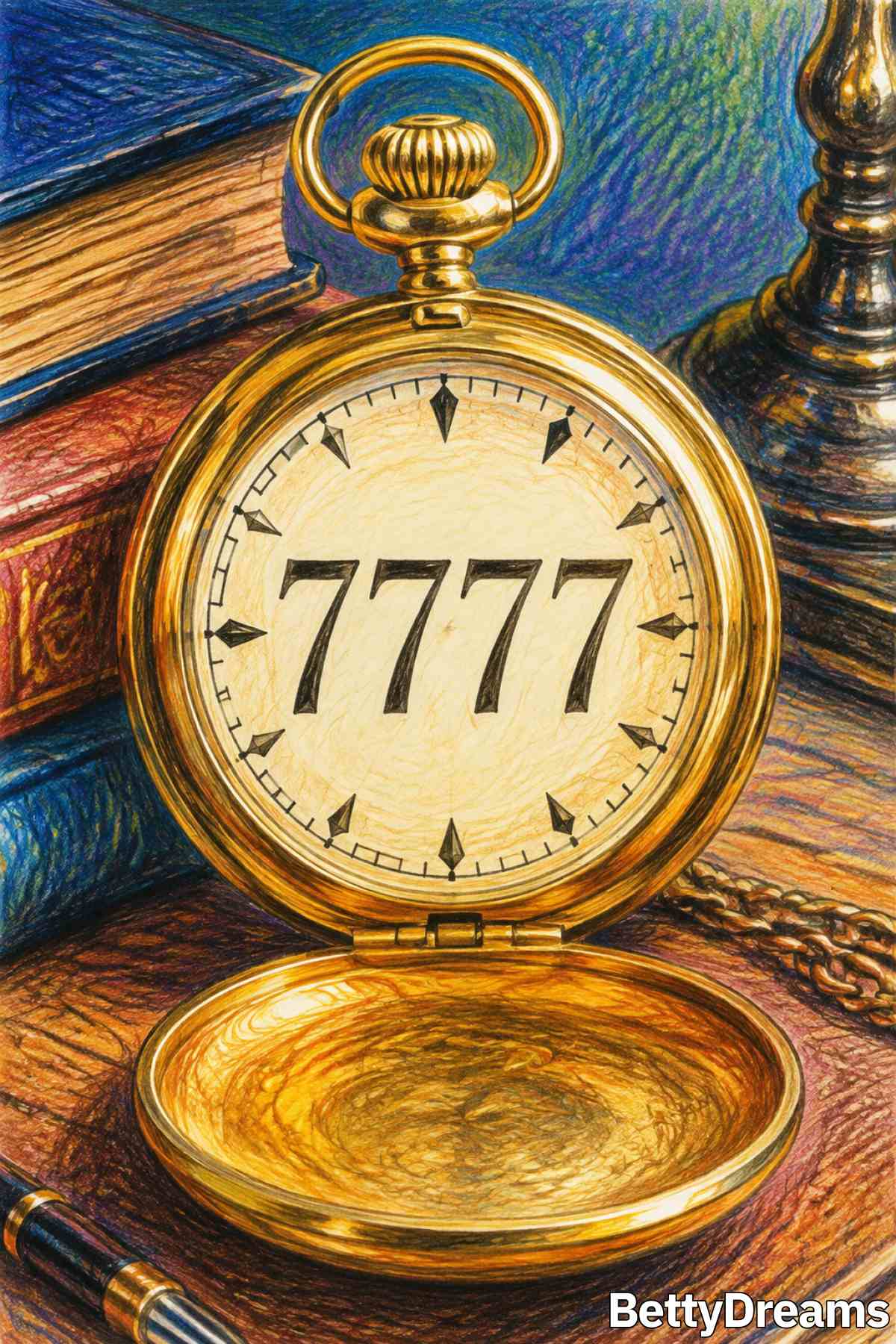 An illustration representing the concept of angel number 7777