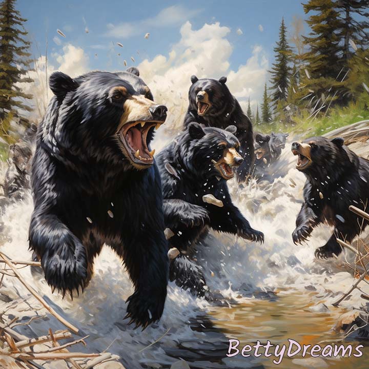 Black Bears Attacking