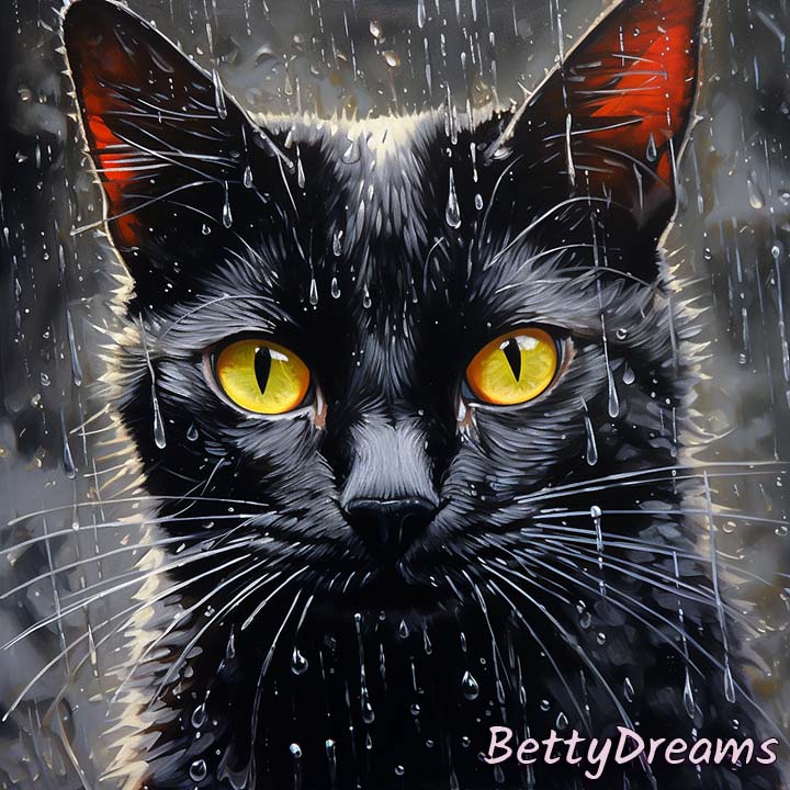 Black Cat in the Rain