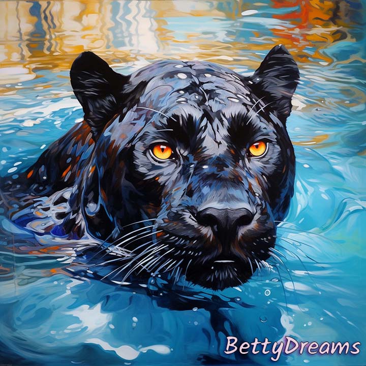 Black Panther in the Water