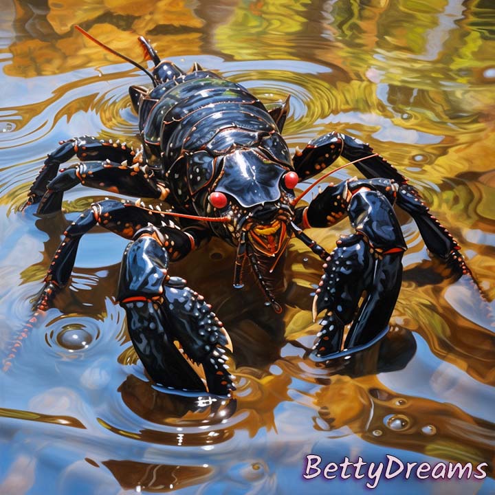 Black Scorpion in Water