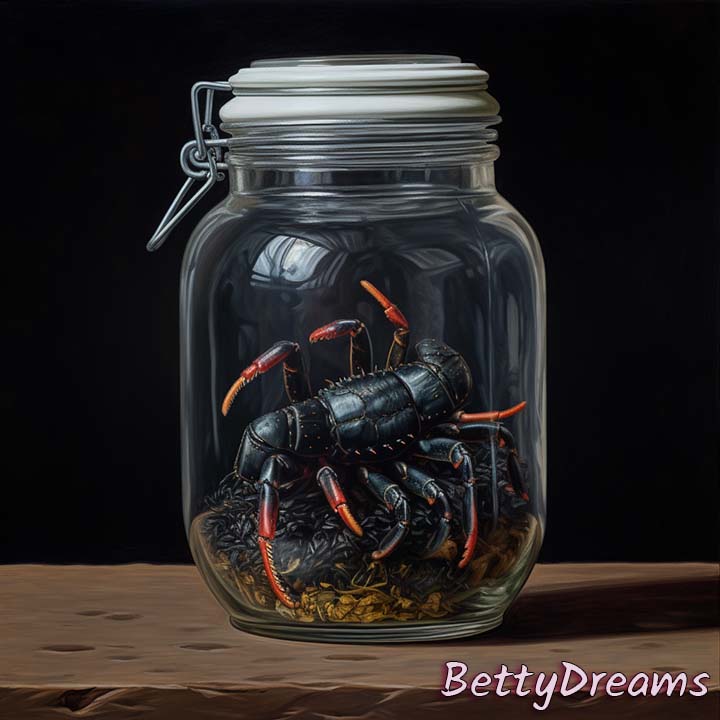 Black Scorpion in a Jar