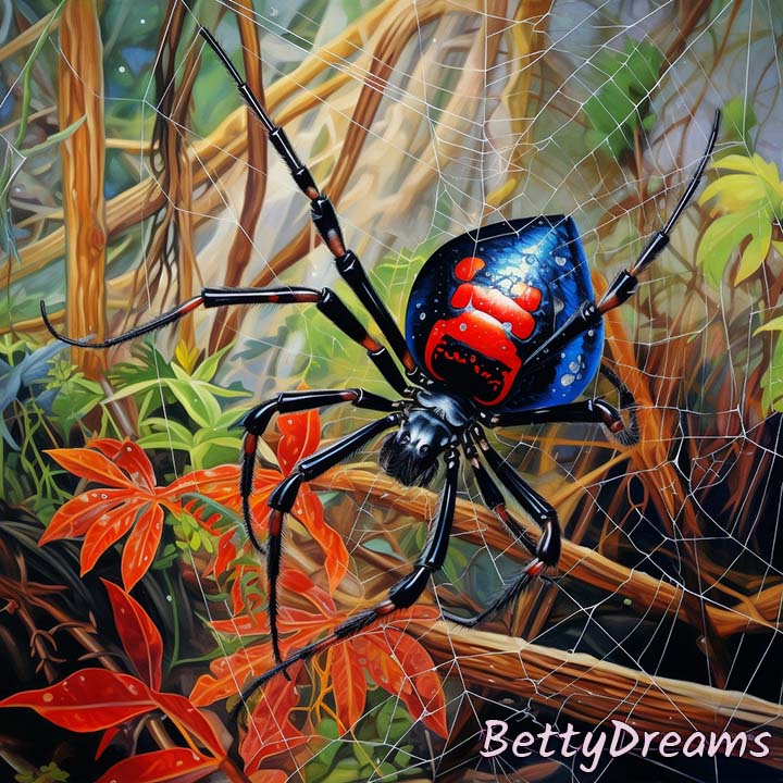 Black Widow Weaving a Web