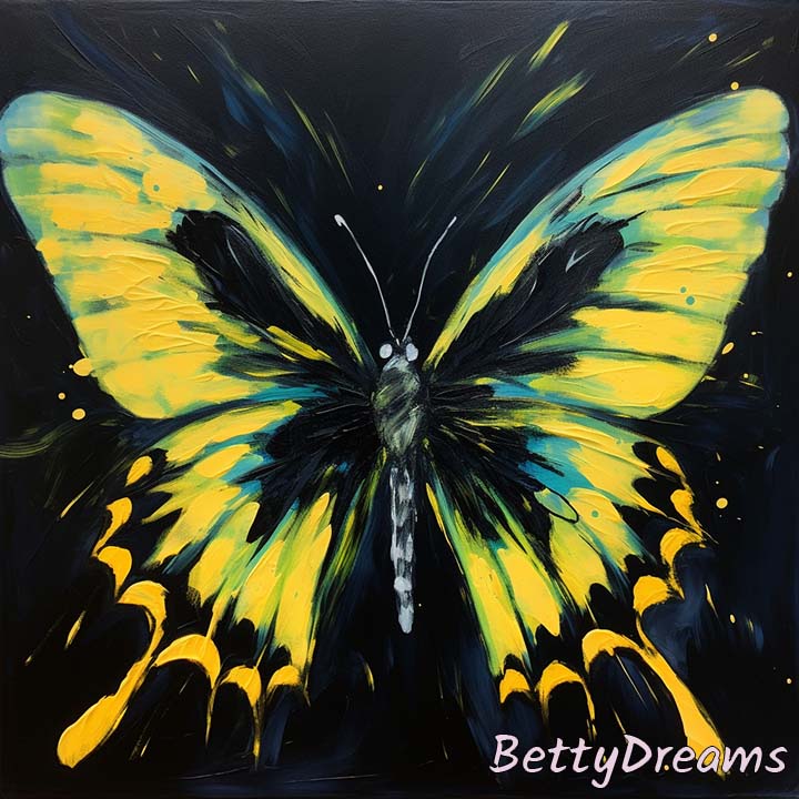 Black and Yellow Butterfly at Night