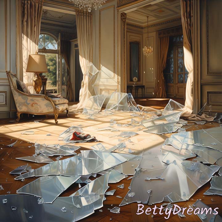 Broken glass on carpet
