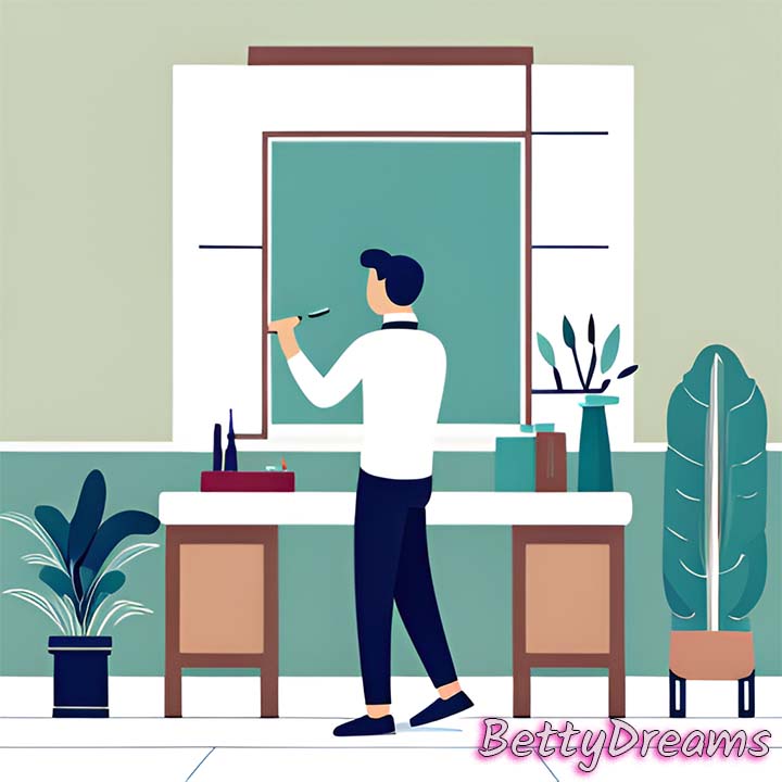 Brushing Teeth in Front of a Mirror