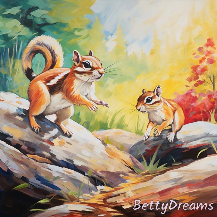 Chipmunk Chasing Another