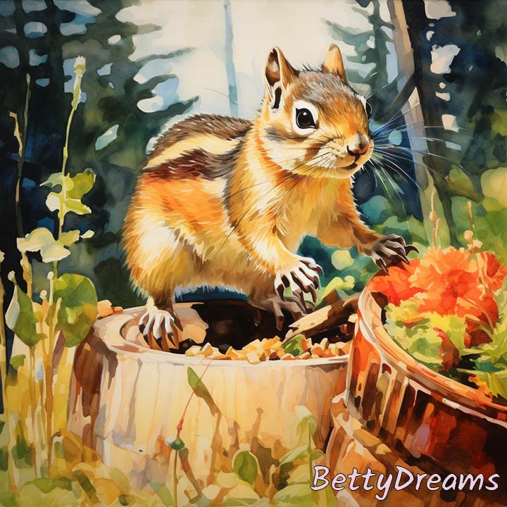 Chipmunk Dropping Its Food