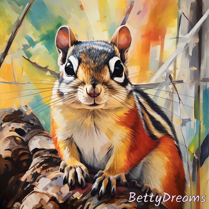 Chipmunk with a Unique Marking