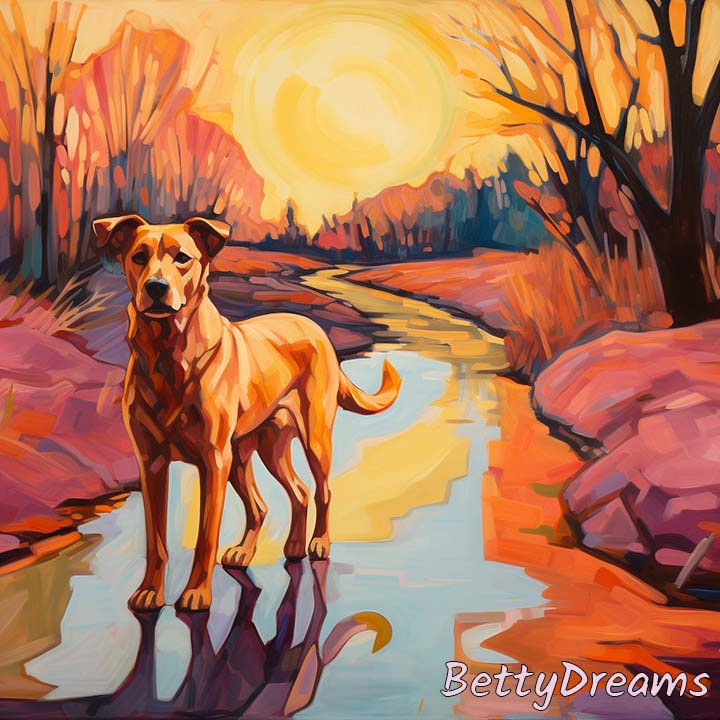 Dog Pausing Midway While Crossing Your Path