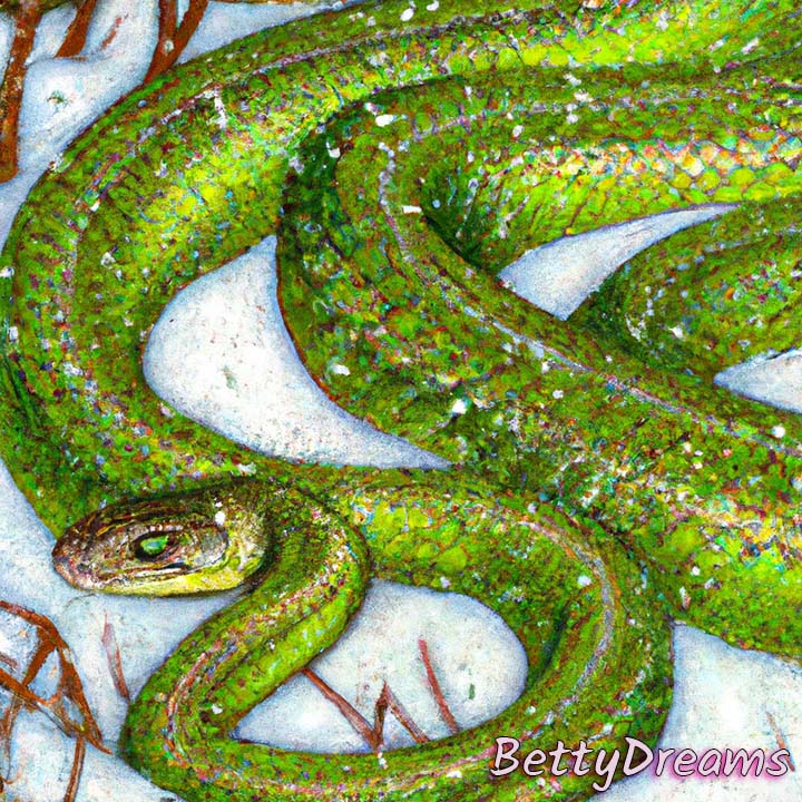 Dream about Green Snake in the Snow