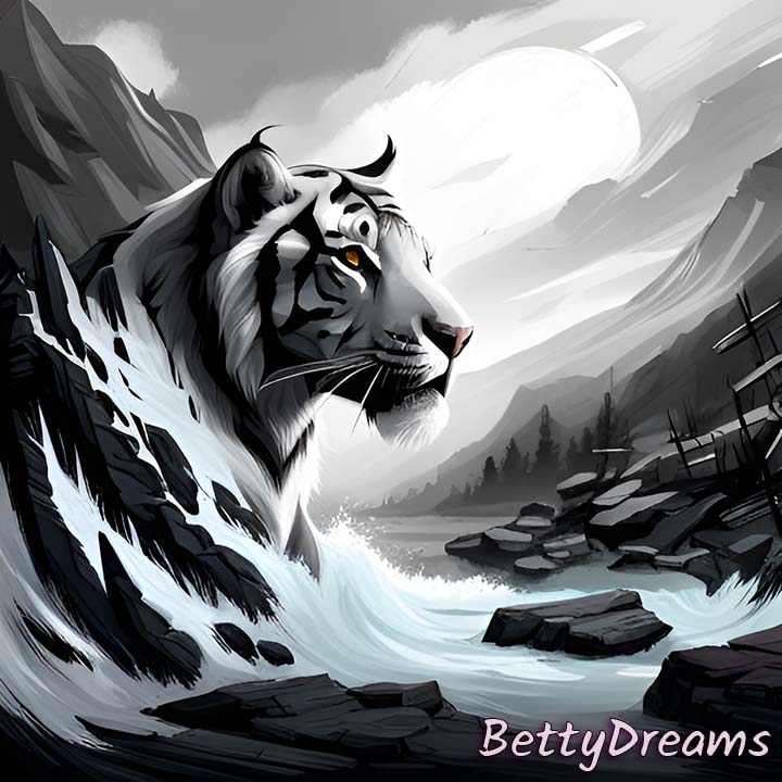 Dream of Black and White Tiger