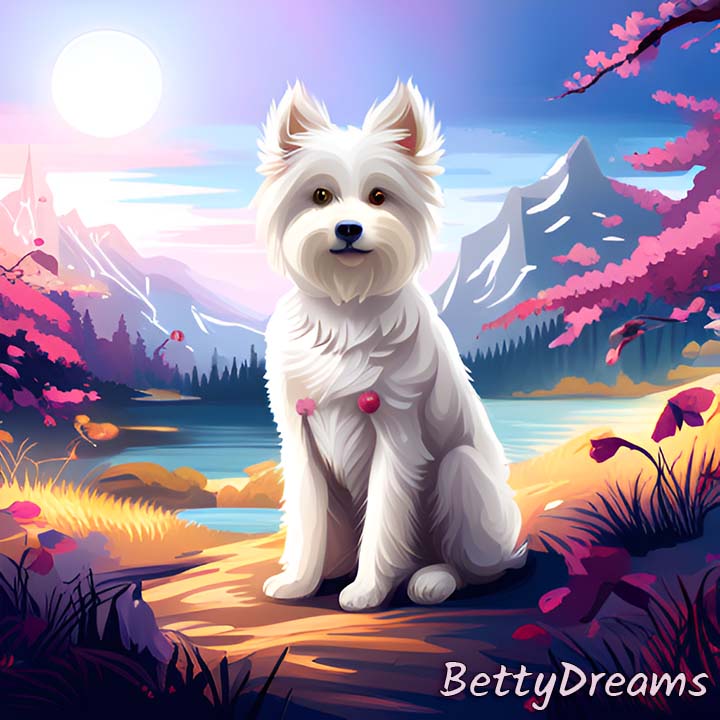 Dream of White Dog Sitting Calmly
