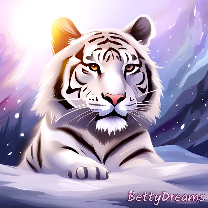 Dream of a White Tiger in Snow