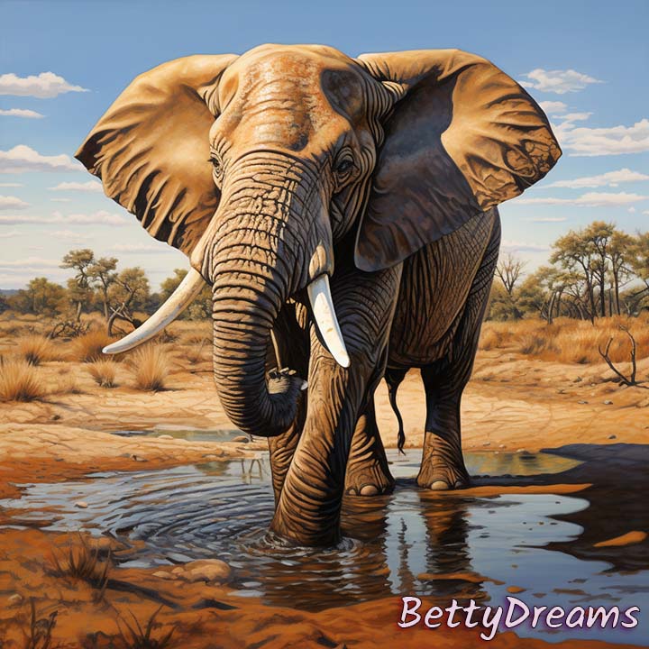Elephant at a Waterhole