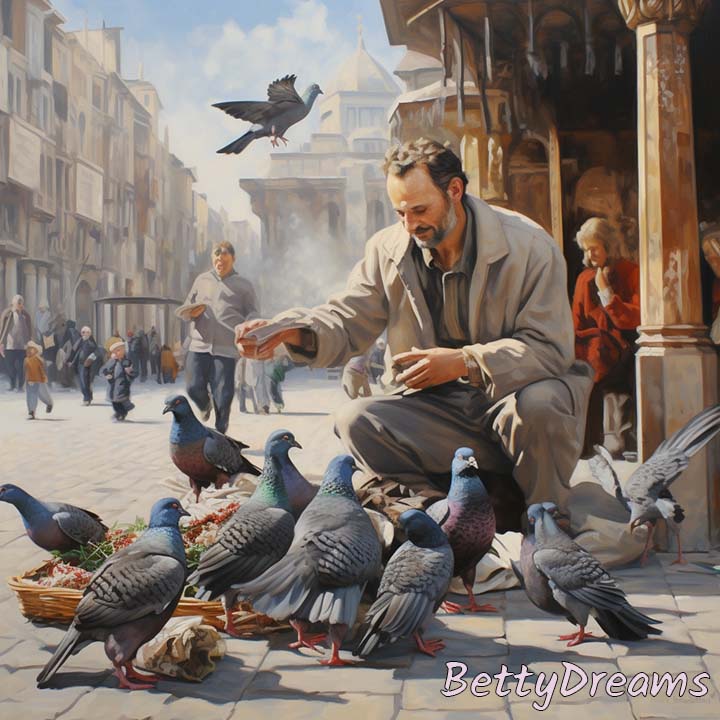 Feeding Pigeons