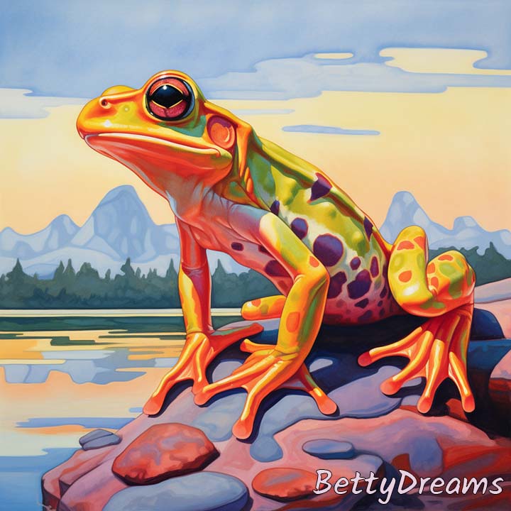 Frog Looking Back While Crossing