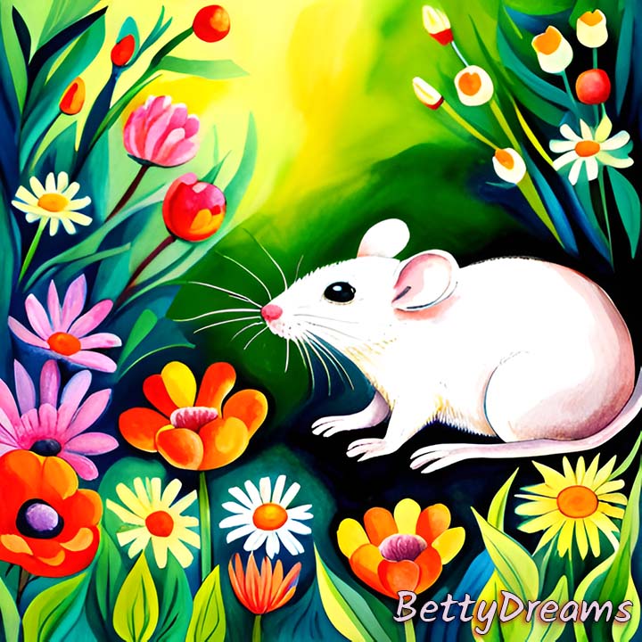 Garden With White Mouse