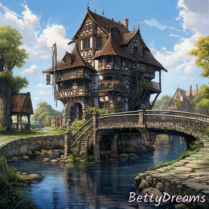 House on Water with a Bridge Connecting to Land