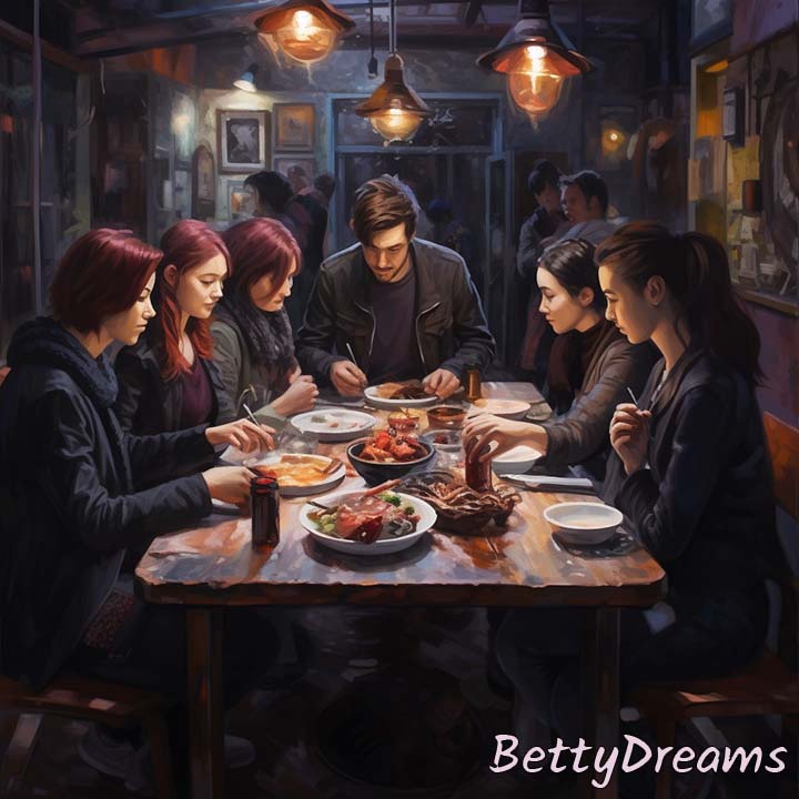 I dreamt that I was sitting at a dining table with a group of friends