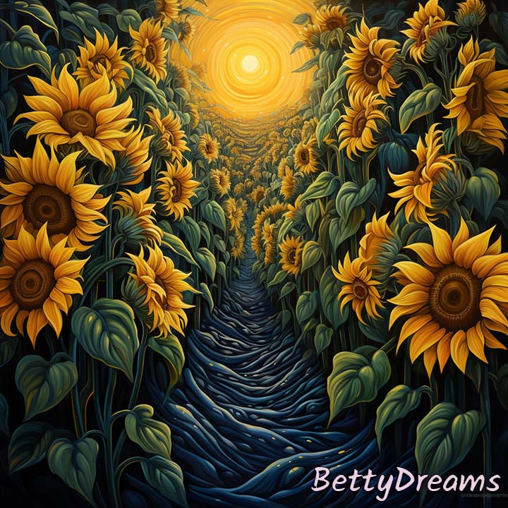 Last night, I was dreaming of walking in a sunflower maze