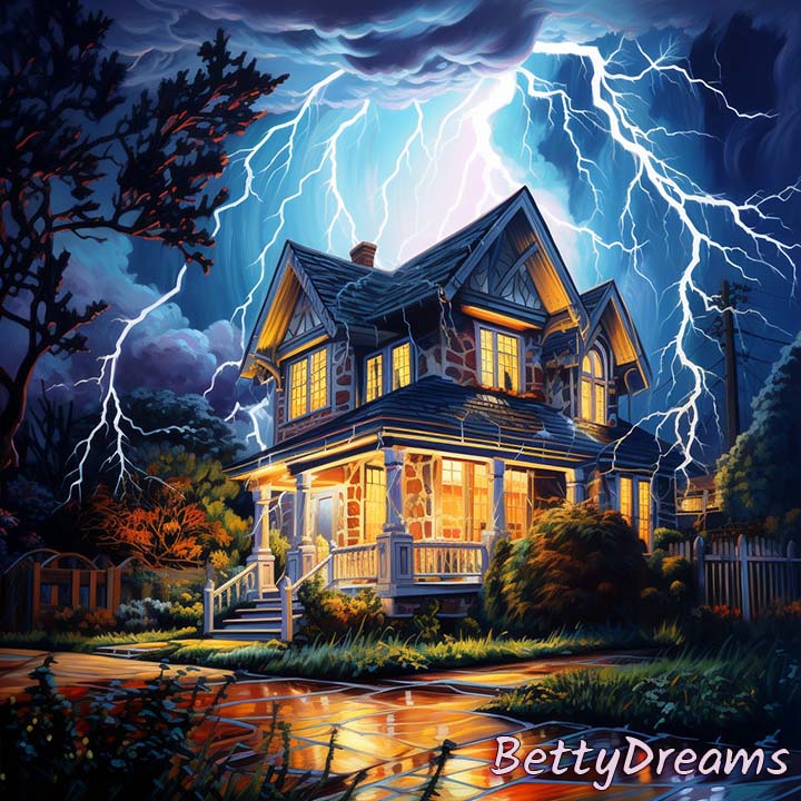 Lightning Striking House
