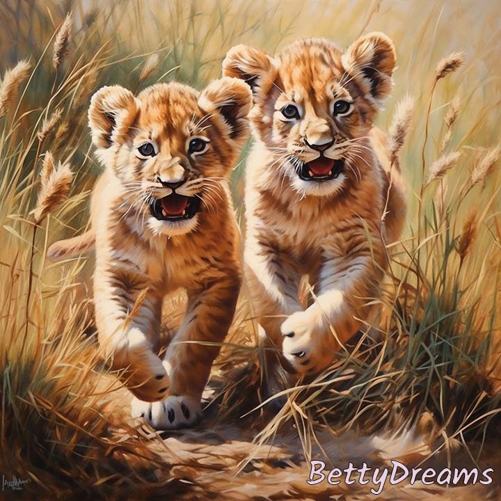 Lion Cubs Playing