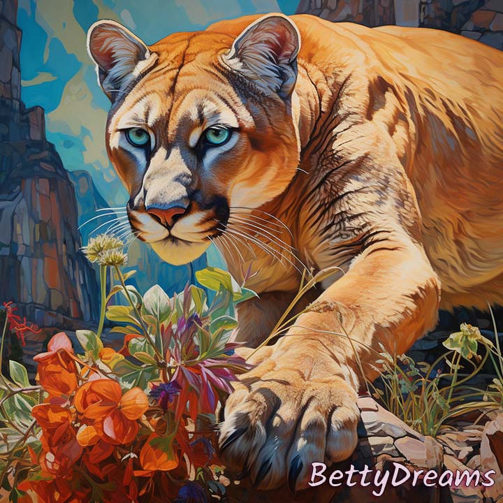 Person Petting a Mountain Lion