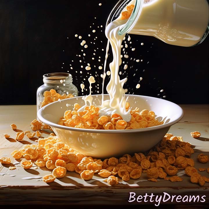 Pouring Milk on Cereal