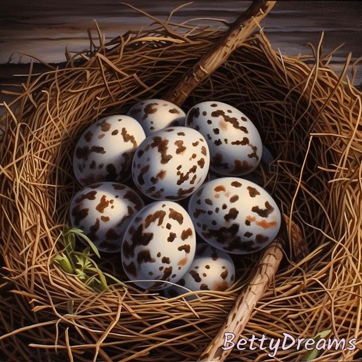 Quail Eggs in a Nest