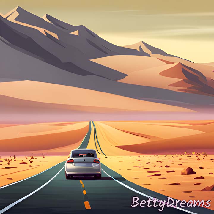 Stranded in a Car on a Desert Road