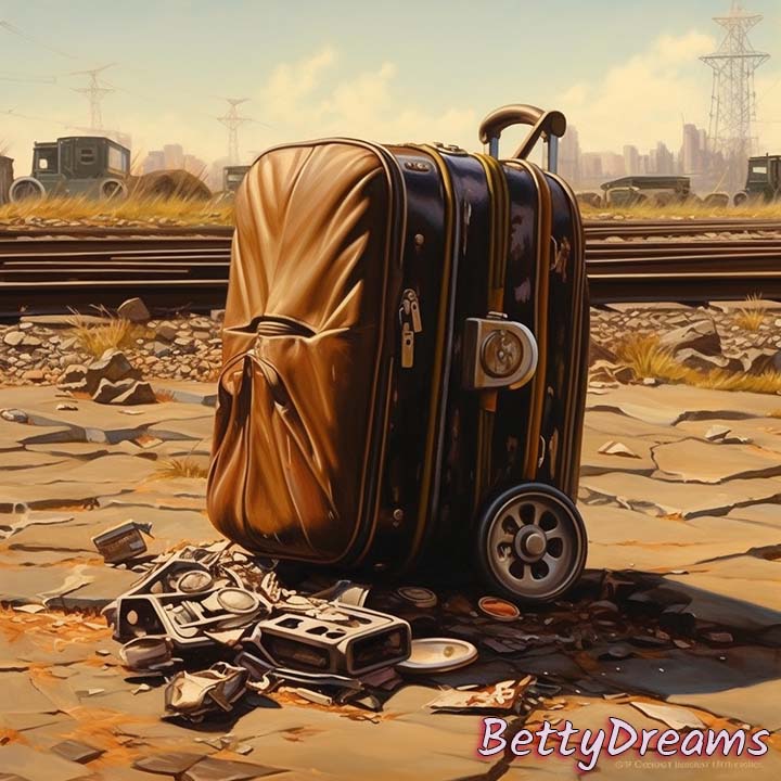 Suitcase With a Broken Wheel