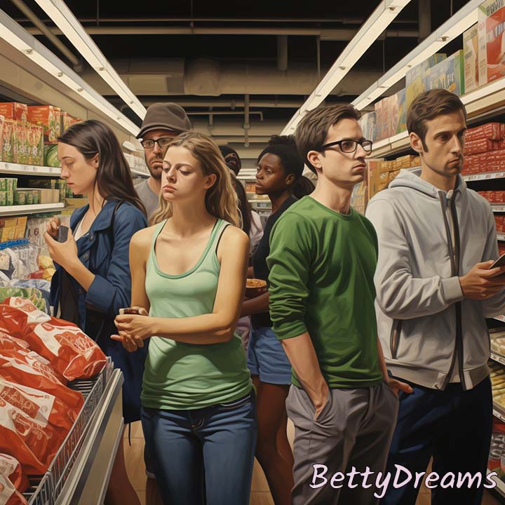 Waiting in Line at a Grocery Store