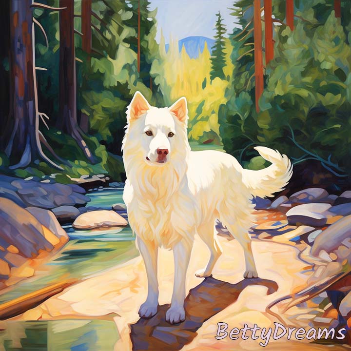 White Dog Crossing Your Path
