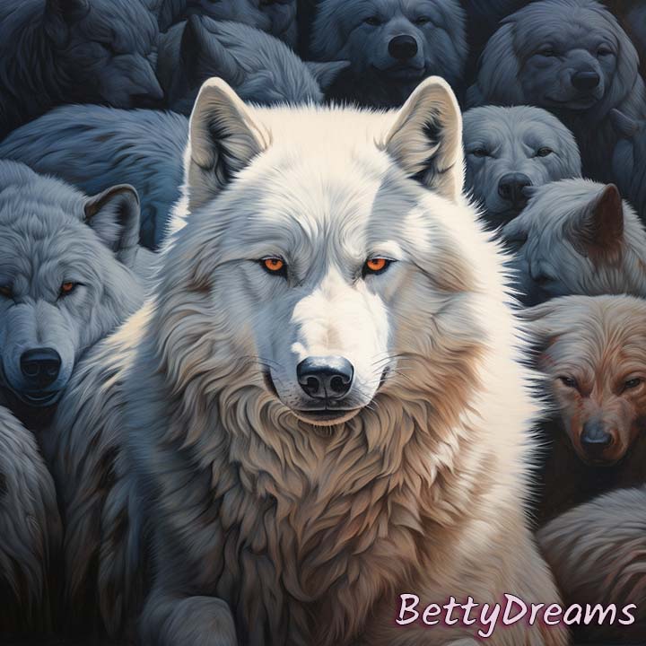 White Wolf in a Pack