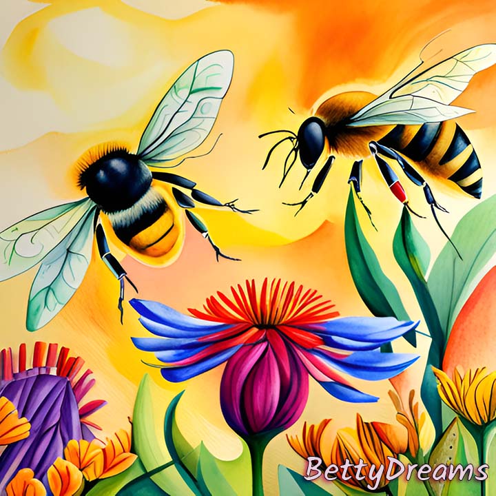 bees on flower