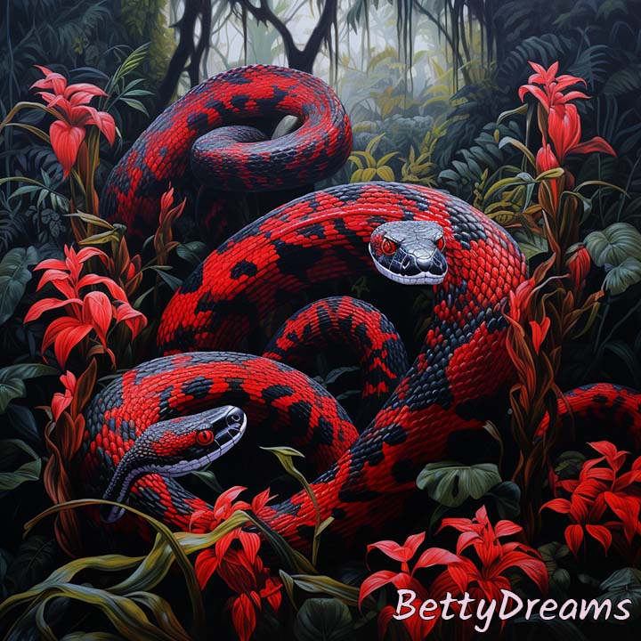 black and red snakes