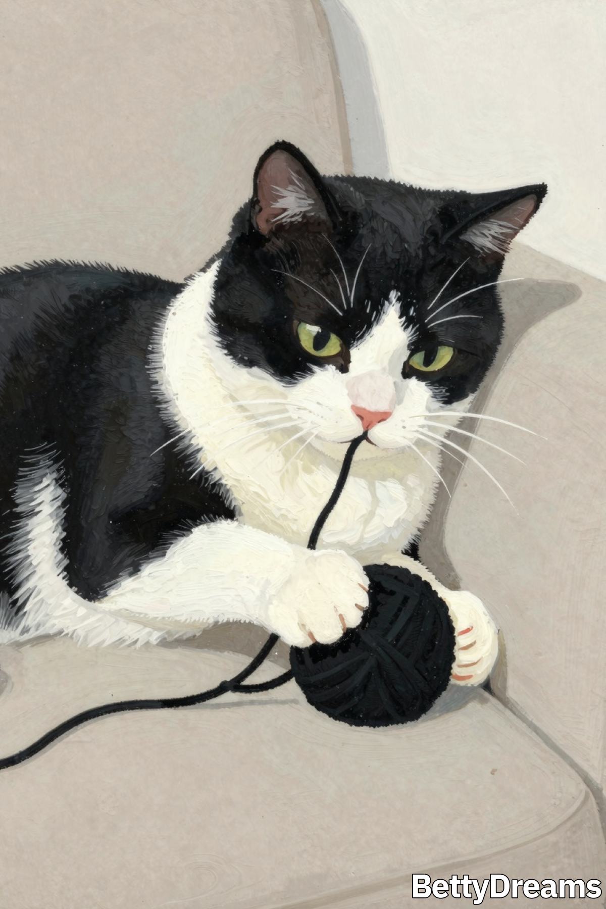 seeing a black and white cat in a dream