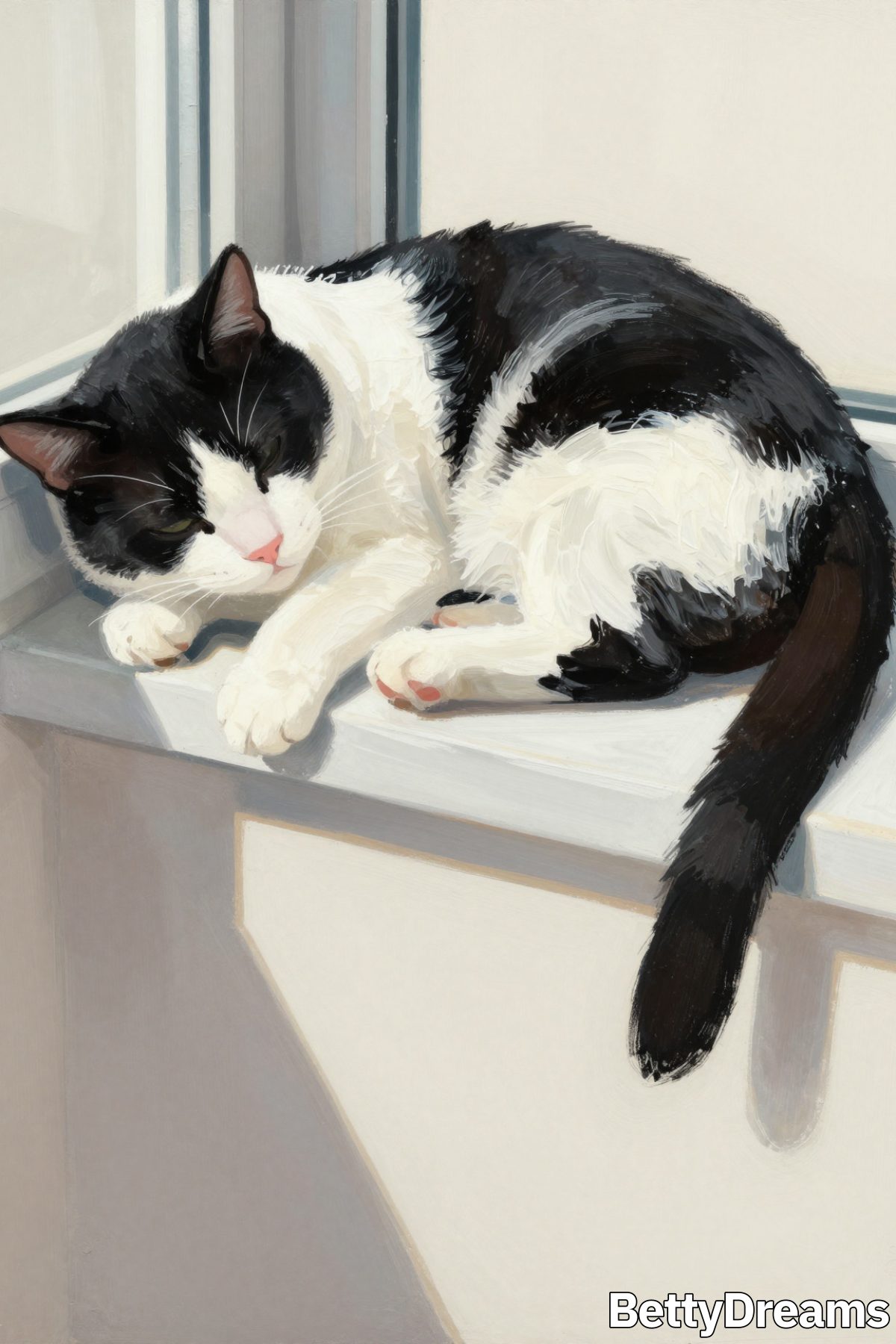 dreaming about a black and white cat