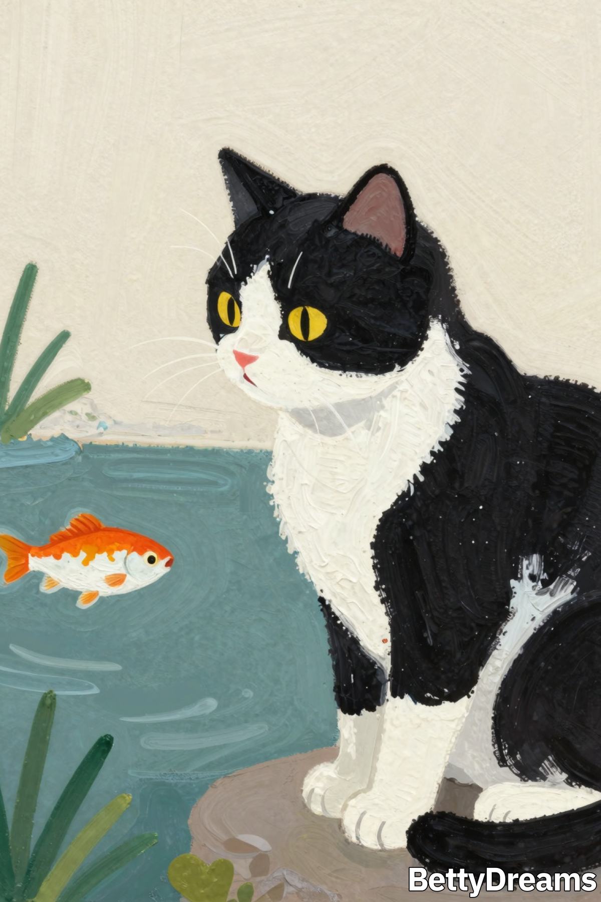 having a dream about a black and white cat
