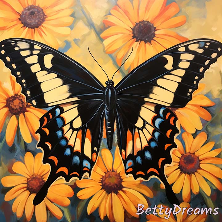 black and yellow butterfly