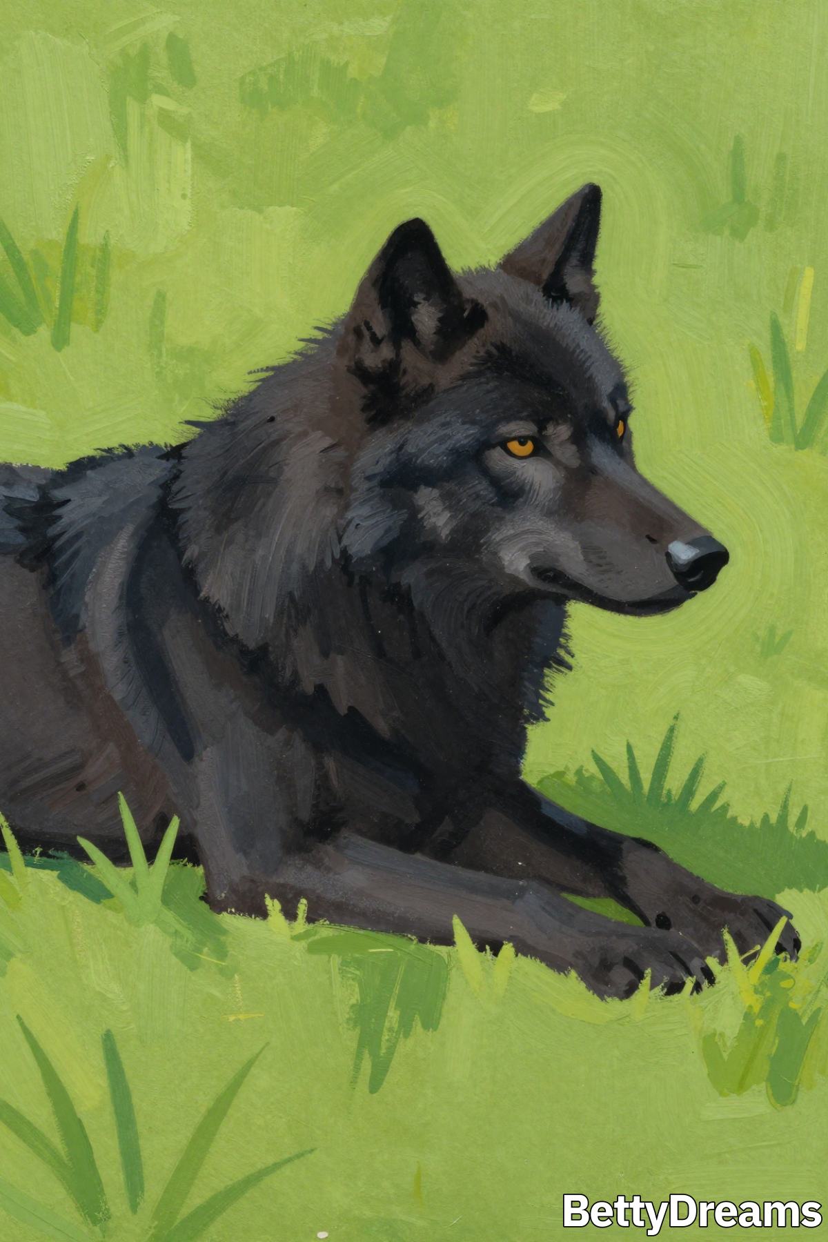 black wolf in dream